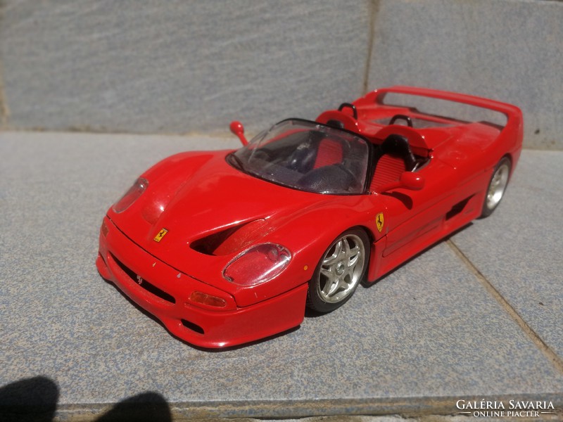 Ferrari f50 Cabrio, tűzpiros Sport auto modell, 1/18 as méret! Nehéz súlyú, fém váz!