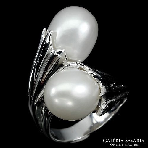 57 And cultured baroque pearl 925 silver ring