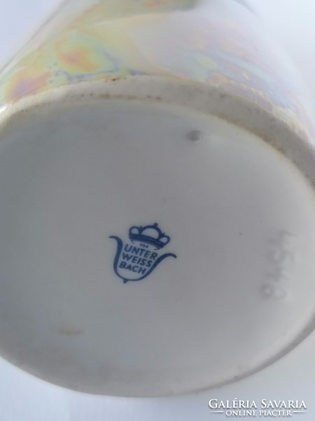 Balatoni emlék, Unterweissbach lüszter mázas porcelán váza