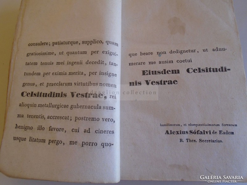 G012 Alexius Sófalvi - JURIS METALLCI -Erdély- Bányászati törvénykönyv Kolozsvár 1838