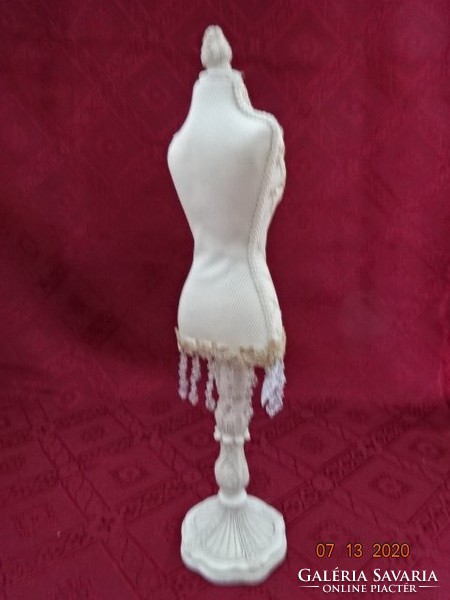 Jewelry holder - female body, beautiful pedestal, embroidered garment. Height: 30 cm. He has!