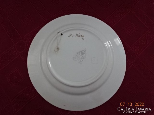 Granite Hungarian porcelain hand-painted cake plate, m marked. He has! Jokai.