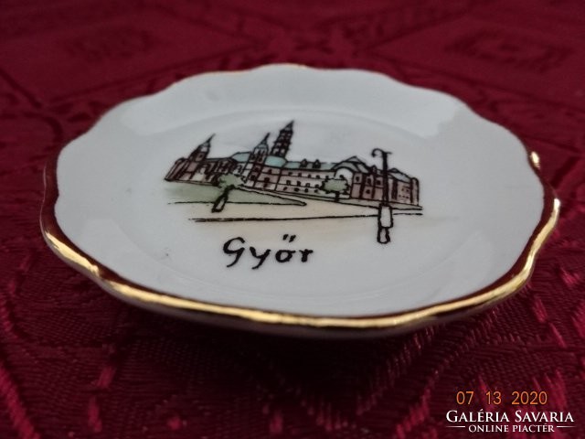 Aquincum porcelain mini centerpiece with Győr inscription and the town hall. He has!