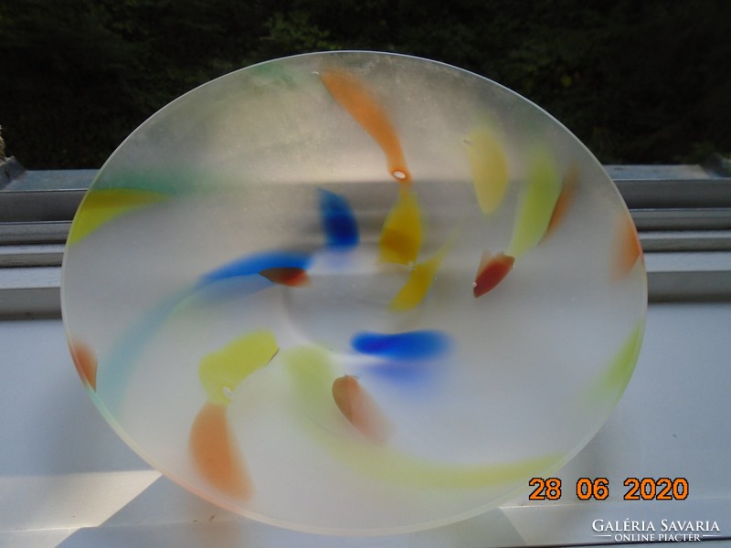 Művészi modern opál homok fúvott üveg dísztál