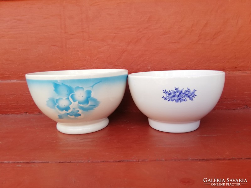 2 granite flowered bowls, nostalgic piece, rustic decoration