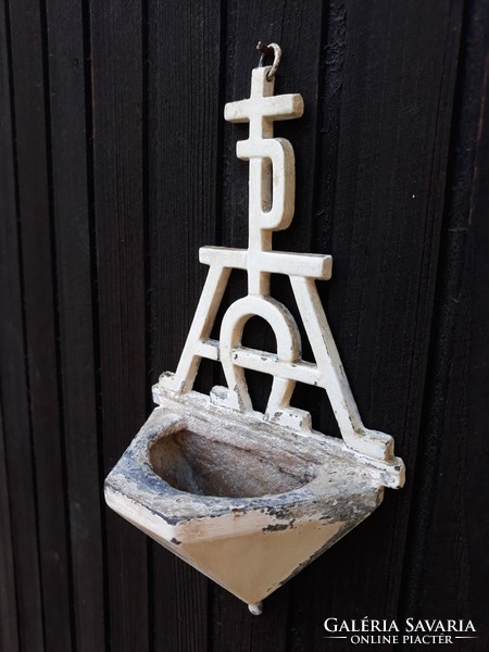 Holy water container made of an antique rare piece of metal