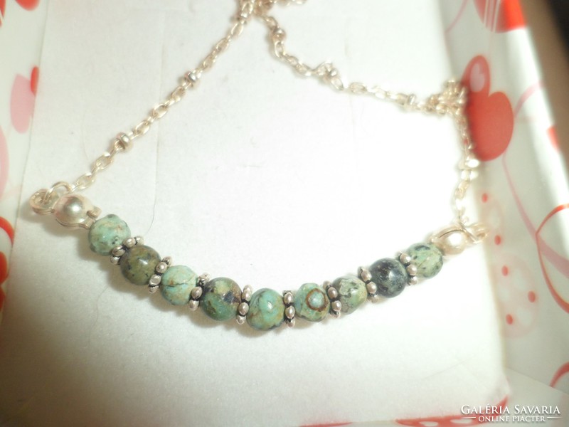 Silver chain / turquoise