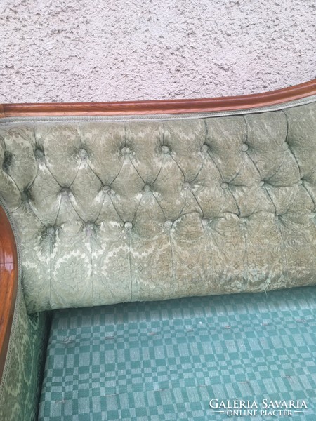 Beautiful rare neo-baroque cherry wood sofa set with fold-out sofa