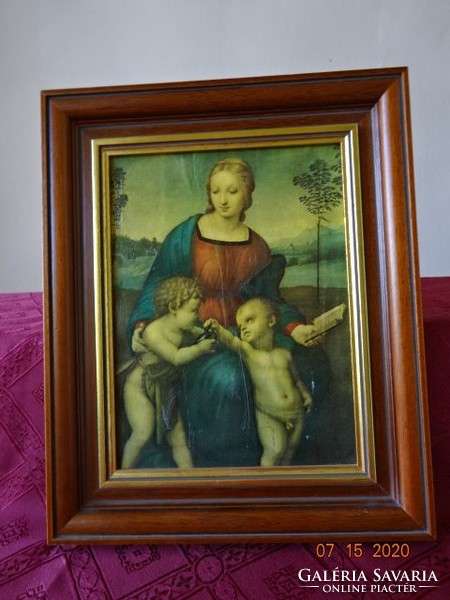Madonna két gyermekével, eredeti festményről készült másolat.