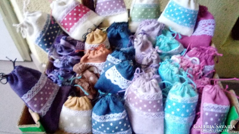 Handmade woven linen bag, lavender, decorative bag