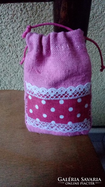 Handmade woven linen bag, lavender, decorative bag