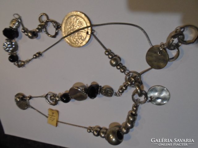 Angol luxus dizájner ékszer nyaklánc tibeti ezüst +onix  szerelékkel csodás lenyűgöző darab 96 cm