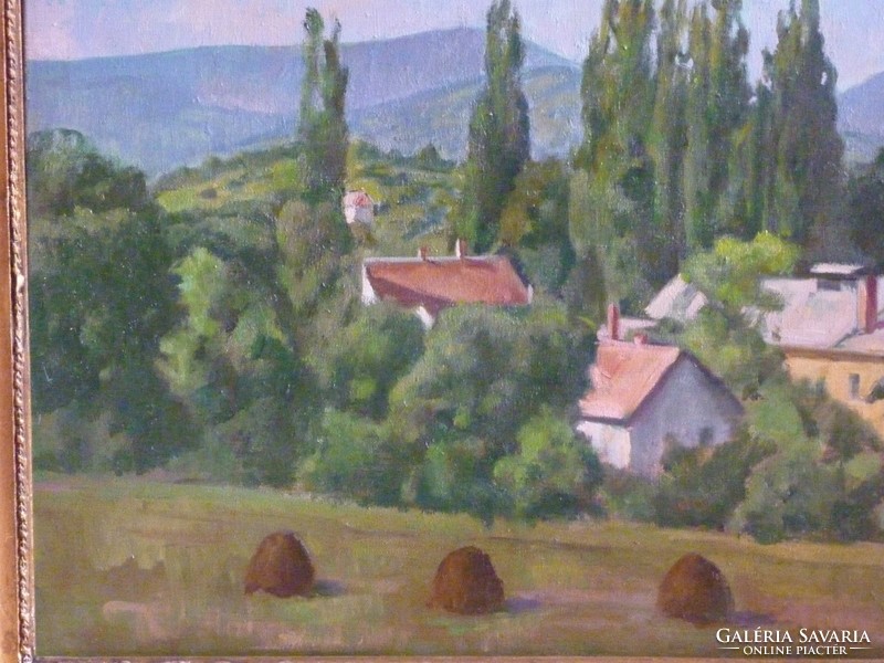Eladó Bánovszky Miklós: Kilátás Pomázról a csobánkai hegyekre, olajvászon, Képcsarnokos festménye