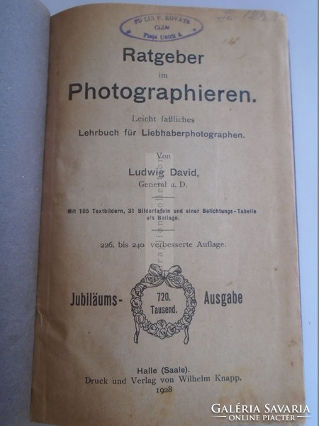 G028.19 Ludwig David, Ratgeber im Photographieren - Útmutató a fotózáshoz  1928 Halle (Saale) német 