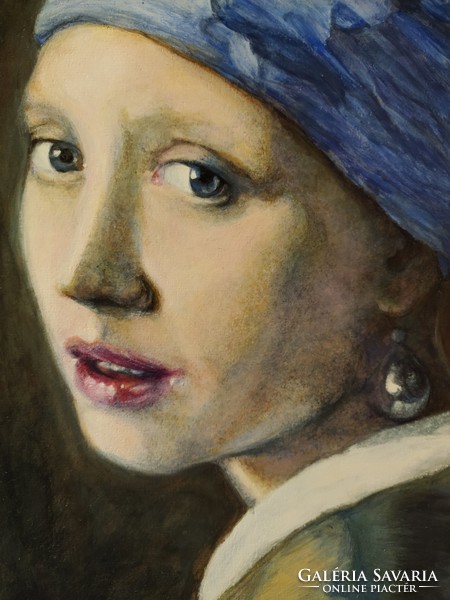 Johannes vermeer: girl with pearl earrings (painting copy)