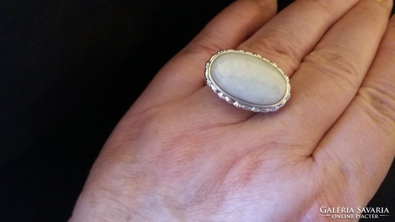Designer ezüst gyűrű Acháttal