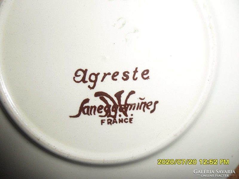 Sarreguemines-i francia fajansz csésze aljjal