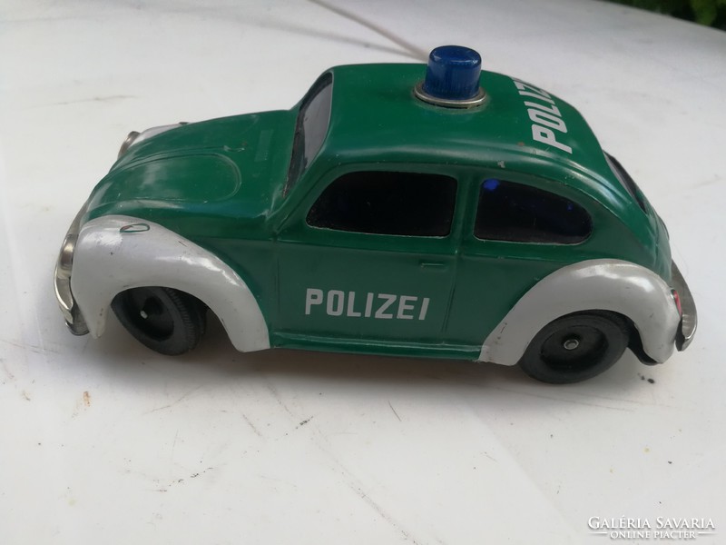 Vw bogárhátú, régi távirányítós autó lemezből. Vw Beetle Polizei, ritka darab. Autó, jelzett! 