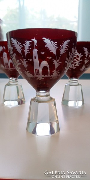 Antique nodding set of polished glass