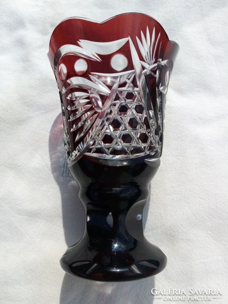 Polished burgundy vase