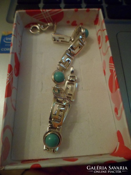 Silver bracelet with turquoise