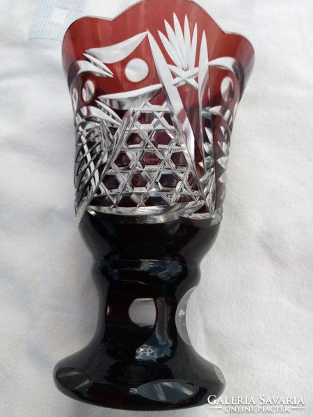 Polished burgundy vase