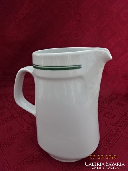 Alföldi porcelain green striped water jug. He has!
