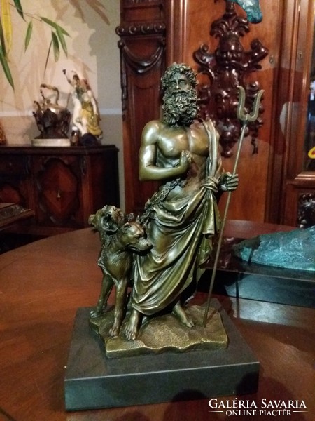 Hades mythological bronze statue