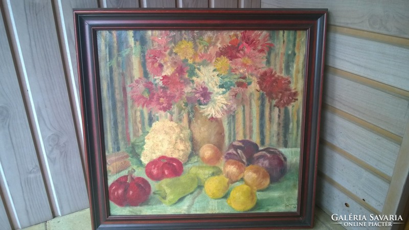 Cozy great table still life painting p., V., with frame
