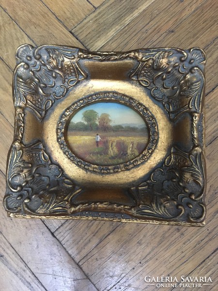 Fabulously crafted miniature oil painting in a wonderful frame