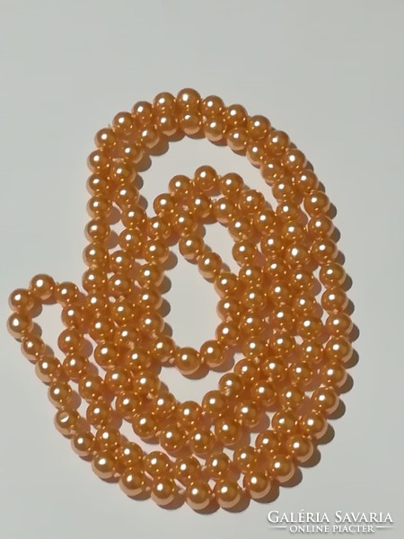 Long bowl pearl necklace. 120 Cm.