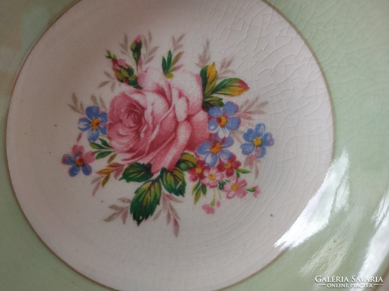 Rózsás angol porcelán tál, tányér