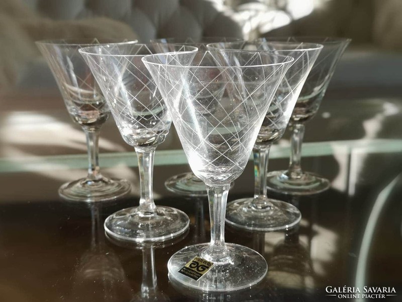Gistl crystal frauneau, blown, polished, airy crystal goblets in white glass