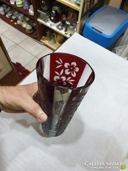 Bordó kristály váza 
