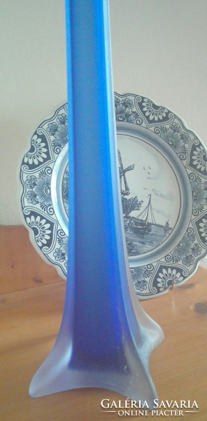 70 cm antik. kék uveg váza    X