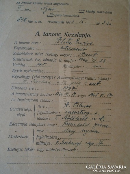 G029.95 Iparostanonciskolai Értesítő Budapest  Blitz Endre betűszedő  1941-44