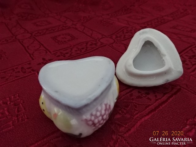 Szív alakú porcelán asztalközép, mini ékszertartó, rózsa díszítéssel. Vanneki!