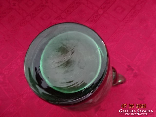 Zöld üveg kancsó, magassága 18 cm.  kb 0.5 l Vanneki! Jókai.