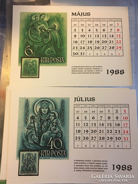 1988-as Szent István bélyeg reprodukciós naptár
