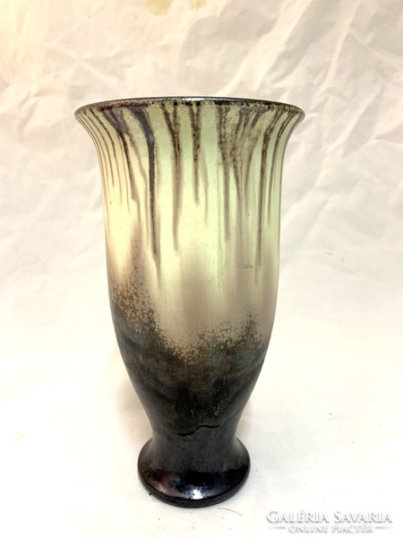 Industrial artist retro ceramic vase, éva bod, marked, 1970 c. - 5577