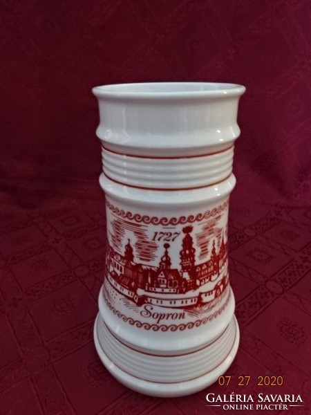 Large Alföld porcelain beer mug with Sopron inscription and landscape. He has!