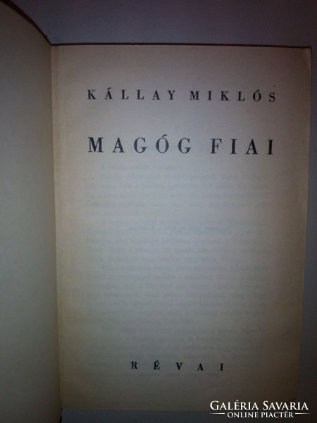 Kállay Miklós: Magóg fiai (1938)