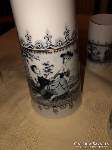 Wallendorf porcelán  -  boros készlet