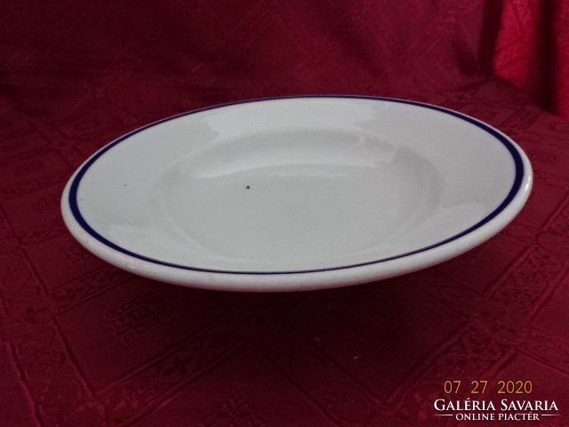 Zsolnay porcelain, antique, shield seal, deep plate with blue stripes. He has!