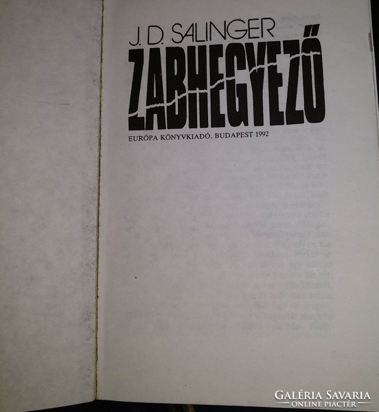 Salinger: Zabhegyező, ajánljon!