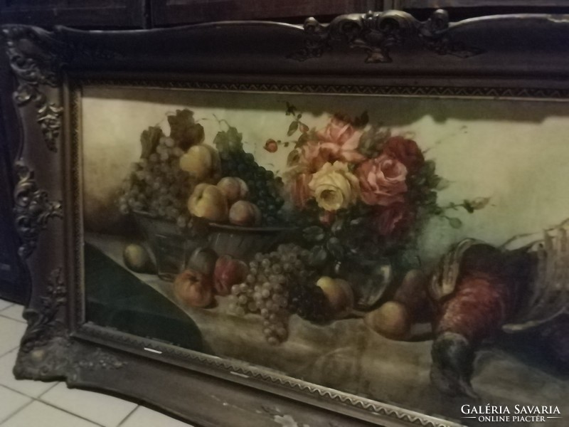 Huge still life with pheasant 120 x 53 cm