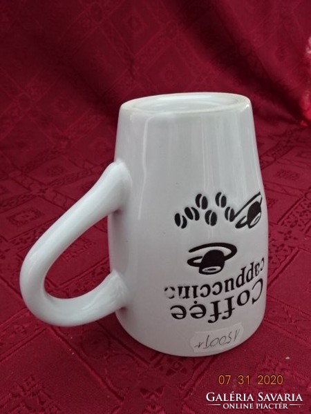 Italian porcelain cappuccino mug. He has!
