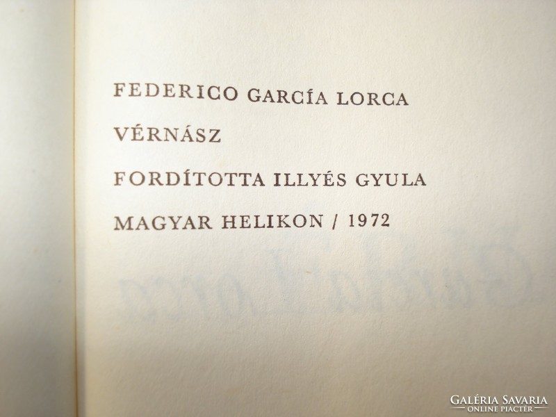 Frederico Garcia Lorca - Vérnász (Helikon 1972)