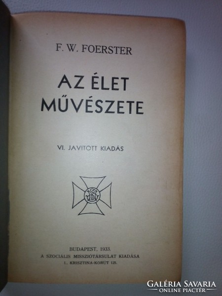F. W. Foerster: Az élet művészete (1933)