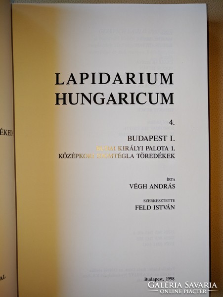  Végh András: Lapidarium Hungaricum 4.: Budapest I. 